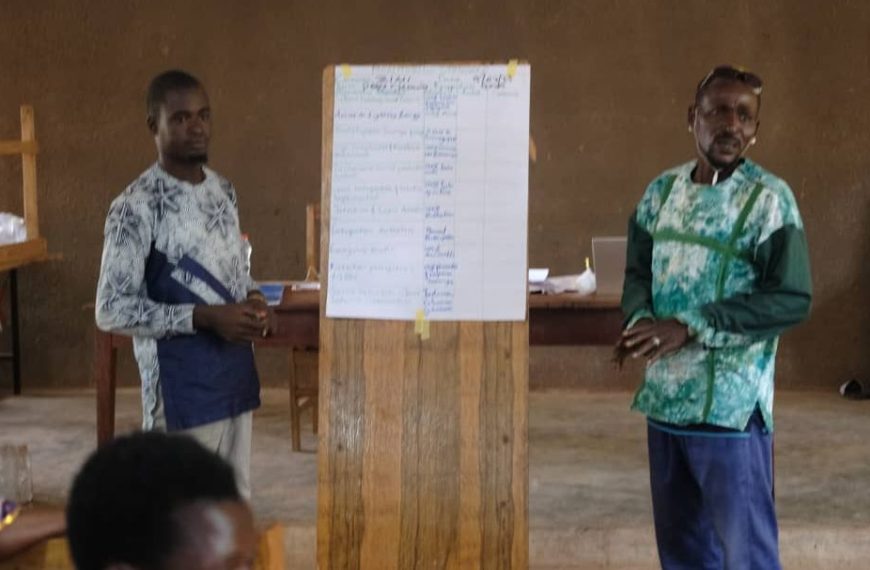 Community member presenting a community action plan during a Citizen Voice and Action session